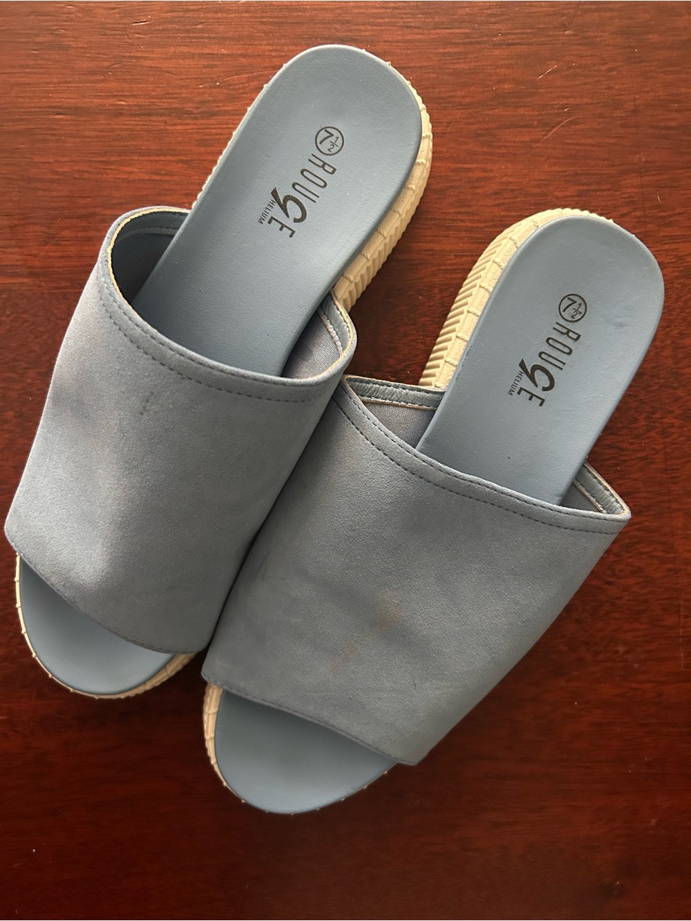 Rouge Helium Women's Slate Blue Slip-On Slide Sandals